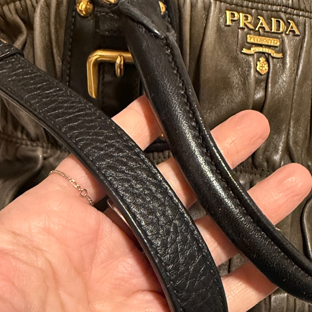 Prada Gray Leather Tote Bag - Picture 6 of 9